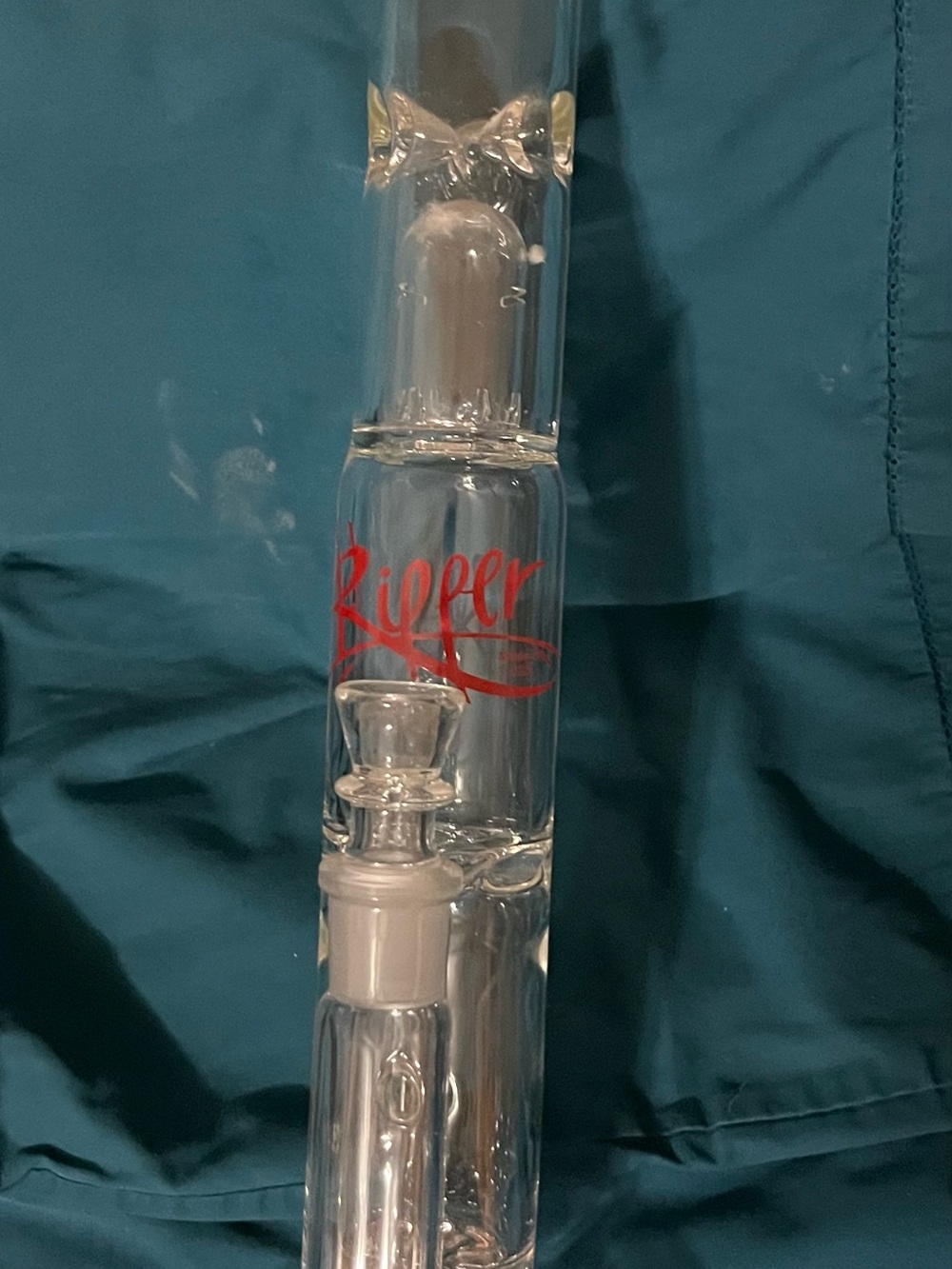 17” Ripper Glass Water Piece with Red Logo